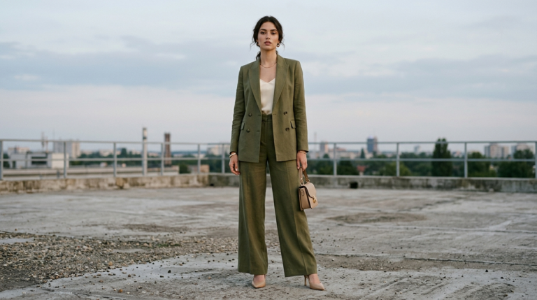 20+ Chic Outfit Ideas: Tailored Blazer with Wide Leg Trousers for Effortless Modern Style 