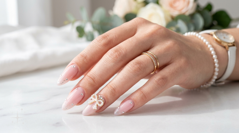 19 Glamorous Pearl and Rhinestone Nails for a Luxurious Manicure