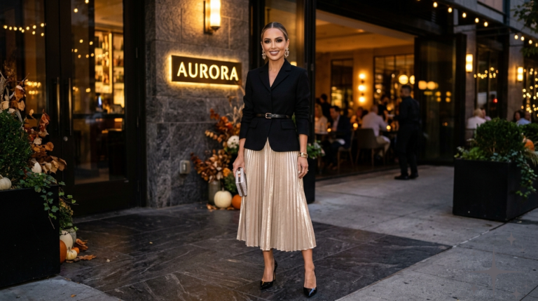 17 Modern Midi Skirt Outfits for a Stylish Fall Wardrobe